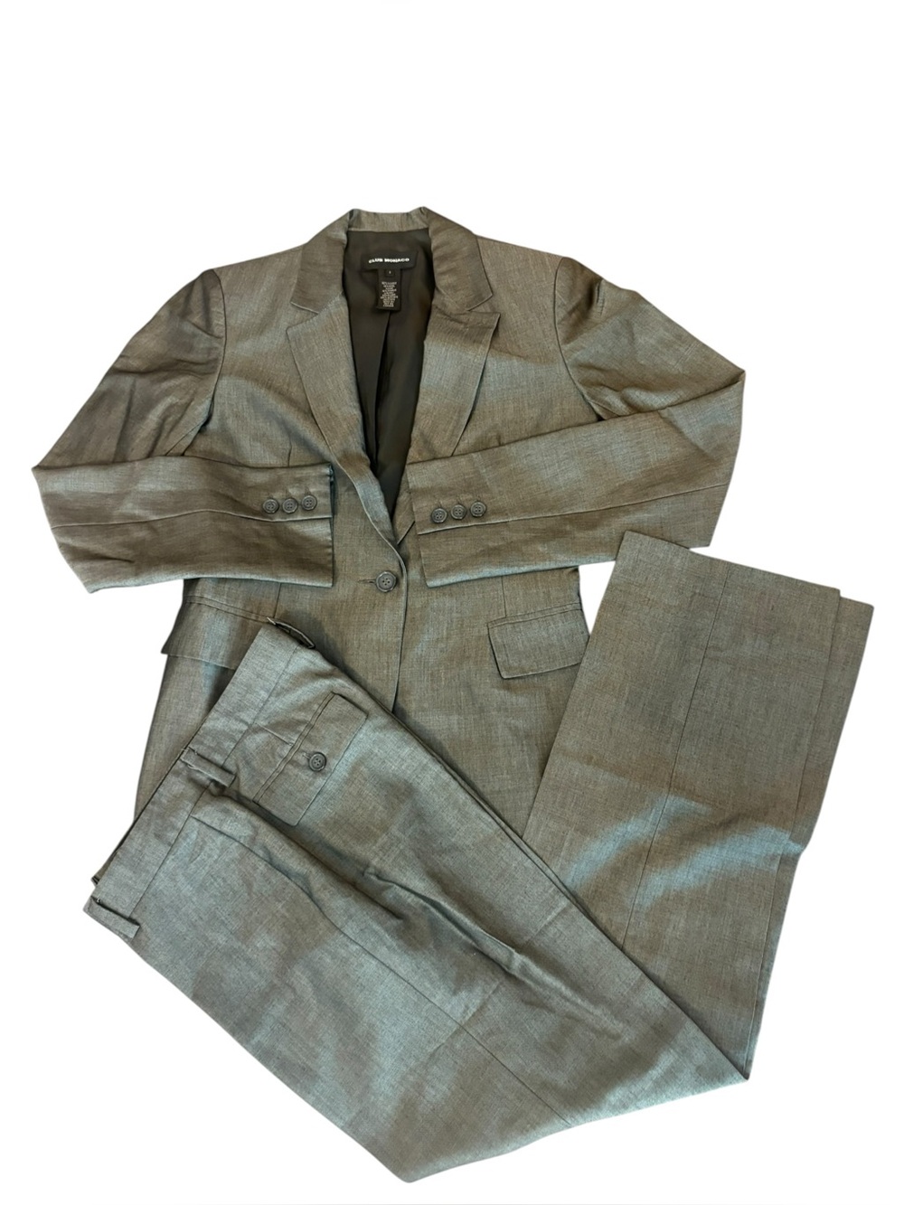 Club  Monaco Pants Suit Grey Wool Mohair Blend Womens Size 2